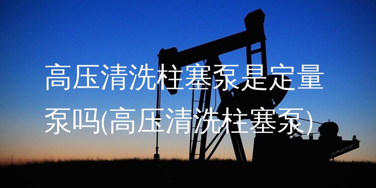 高压清洗柱塞泵是定量泵吗